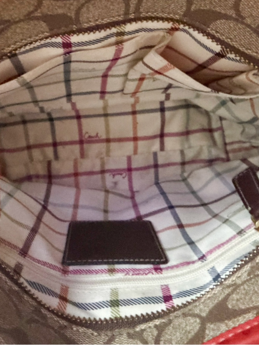 Coach Heritage Stripe Signature Tote- brown C canvas great condition ❤️ - Picture 9 of 16